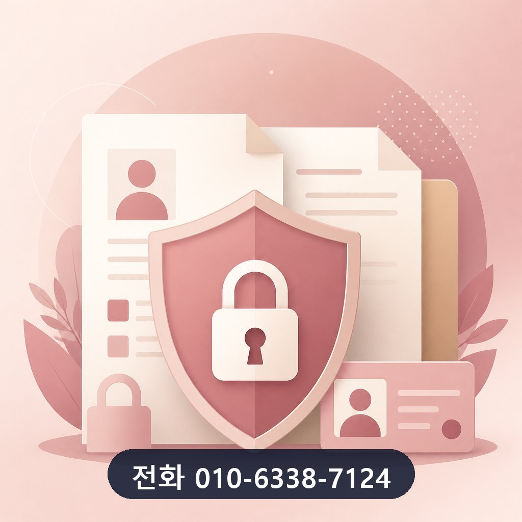 24시 카드깡 개인정보 보호 이미지 · 문의 010-6338-7124